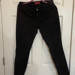 Lucky Brand Black Skinny Jeans with bronze striping
